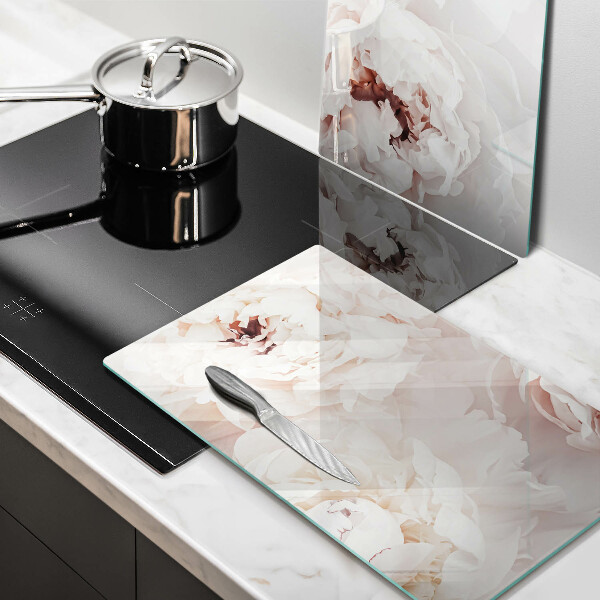 Herdabdeckung Pastellfarbene Pfingstrosen