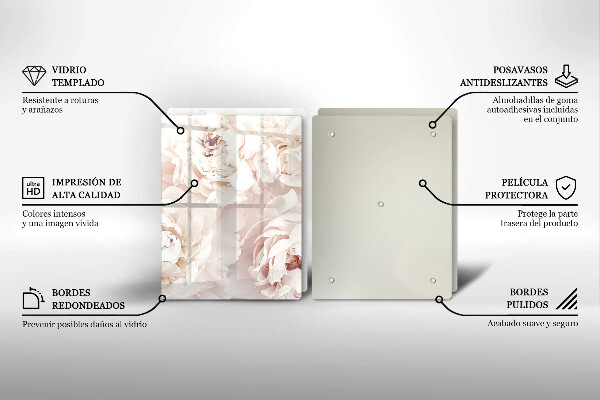 Herdabdeckung Pastellfarbene Pfingstrosen