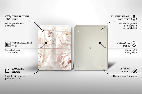Herdabdeckung Pastellfarbene Pfingstrosen