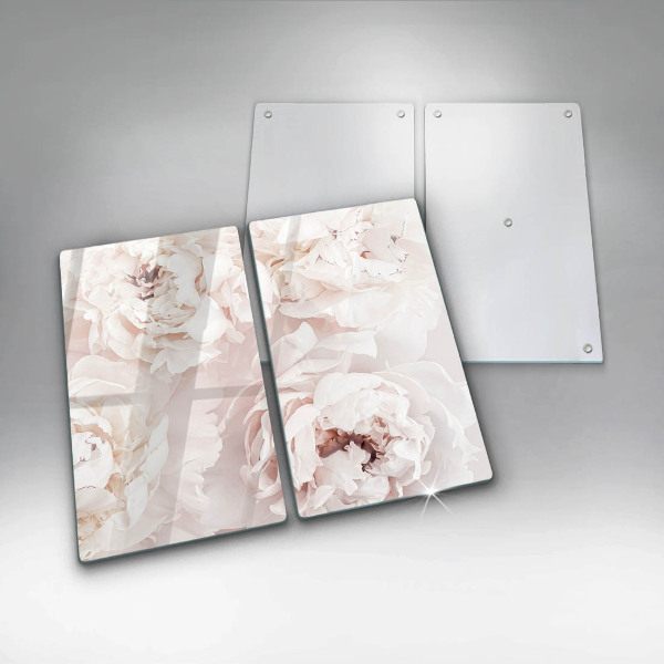 Herdabdeckung Pastellfarbene Pfingstrosen