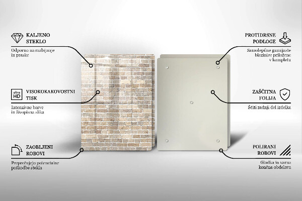 Herdabdeckung Helle Backsteinmauer