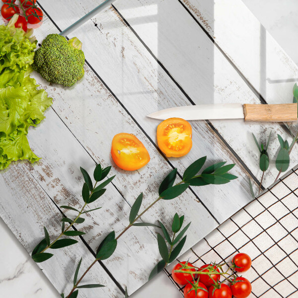 Herdabdeckung Alte Bretter und Blätter