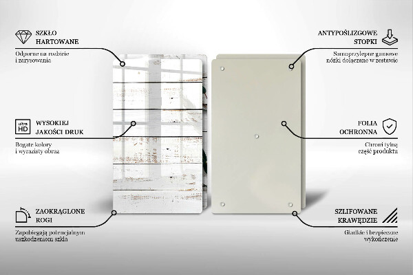 Herdabdeckung Alte Bretter und Blätter