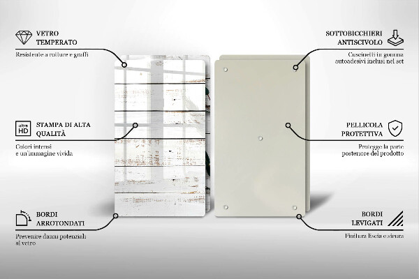 Herdabdeckung Alte Bretter und Blätter