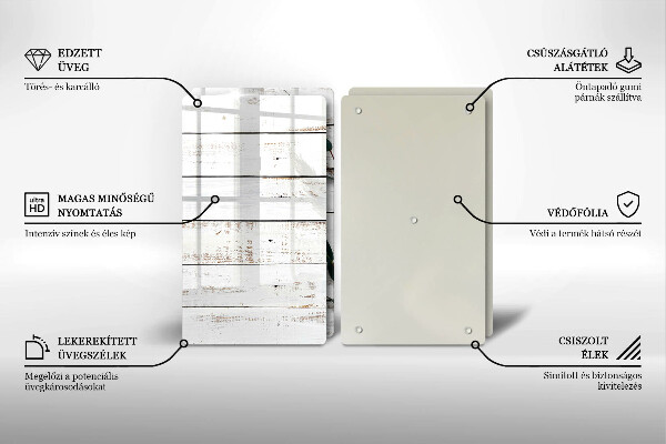 Herdabdeckung Alte Bretter und Blätter
