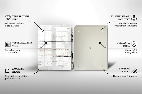 Herdabdeckung Alte Bretter und Blätter