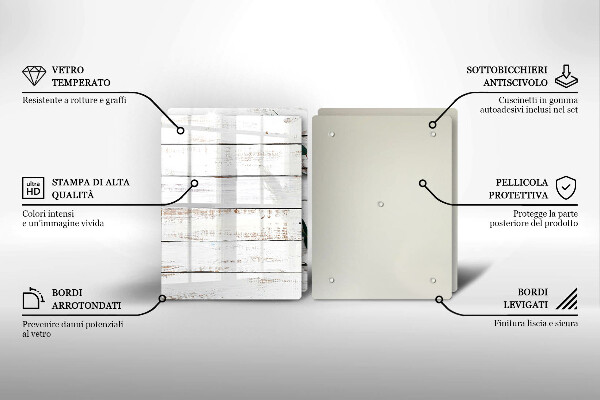 Herdabdeckung Alte Bretter und Blätter