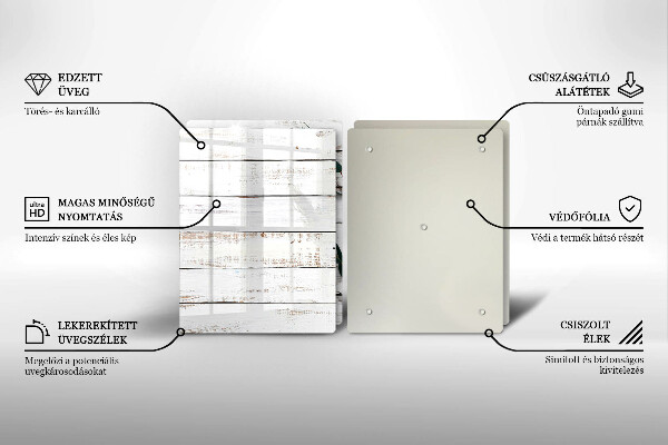 Herdabdeckung Alte Bretter und Blätter