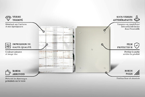 Herdabdeckung Alte Bretter und Blätter