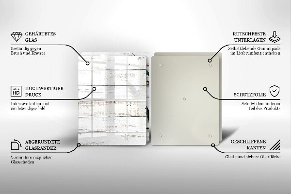 Herdabdeckung Alte Bretter und Blätter