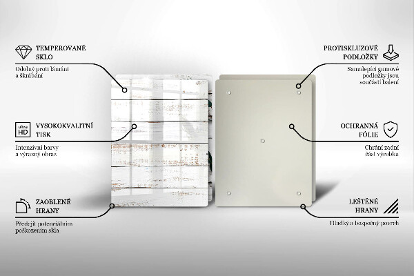 Herdabdeckung Alte Bretter und Blätter