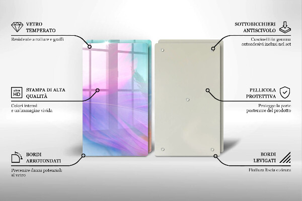 Herdabdeckung Pastellfedern
