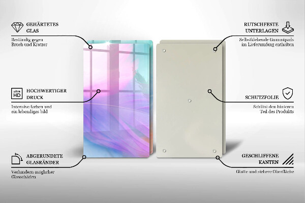 Herdabdeckung Pastellfedern