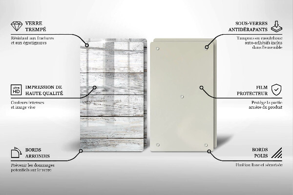 Herdabdeckung Helle Holzbretter