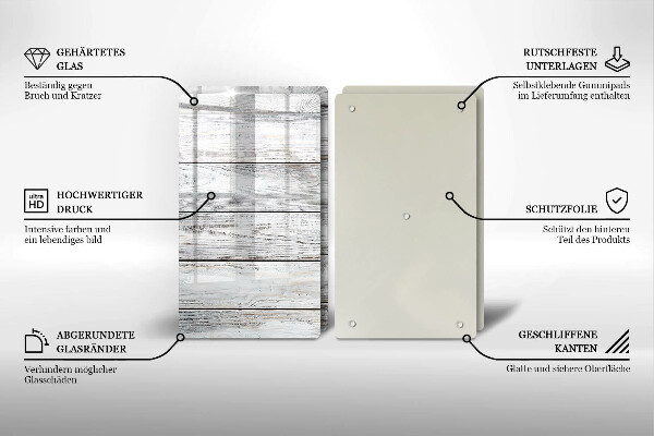 Herdabdeckung Helle Holzbretter