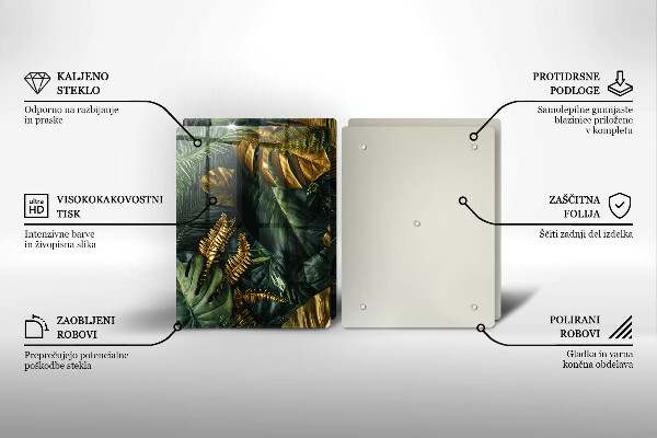 Herdabdeckung Goldene Monstera-Blätter