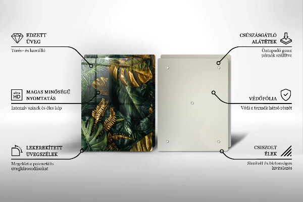Herdabdeckung Goldene Monstera-Blätter
