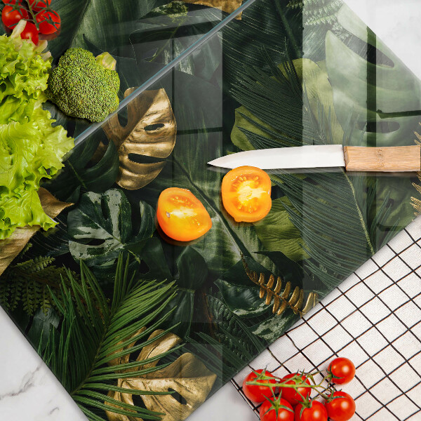 Herdabdeckung Goldene Monstera-Blätter