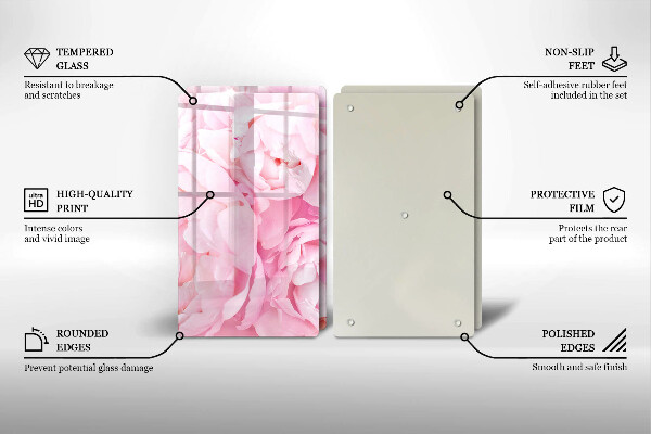 Herdabdeckung Zarte Pfingstrosen