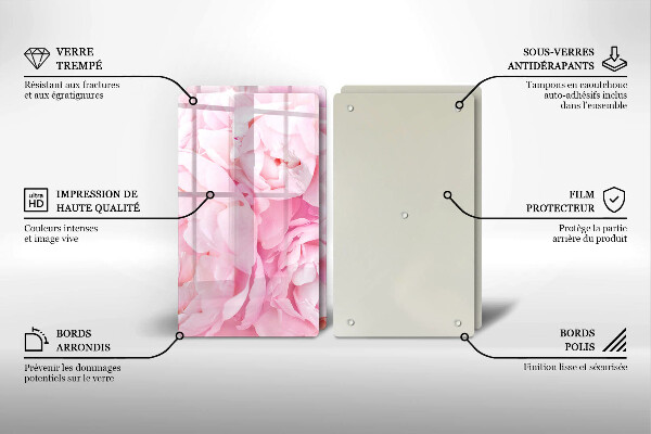 Herdabdeckung Zarte Pfingstrosen