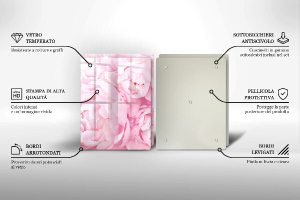 Herdabdeckung Zarte Pfingstrosen