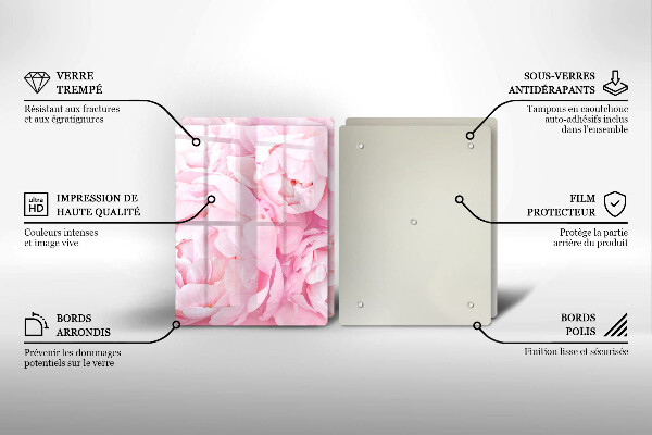 Herdabdeckung Zarte Pfingstrosen