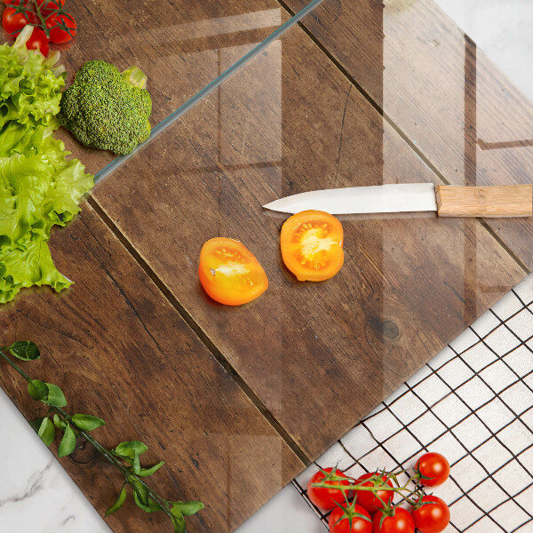 Herdabdeckung Holzbretter und Blätter