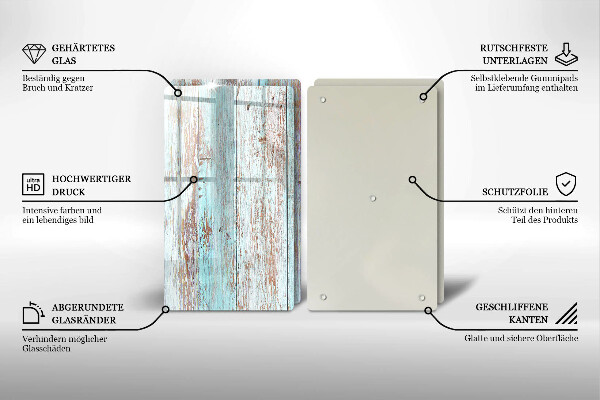 Herdabdeckung Alte Vintage-Bretter