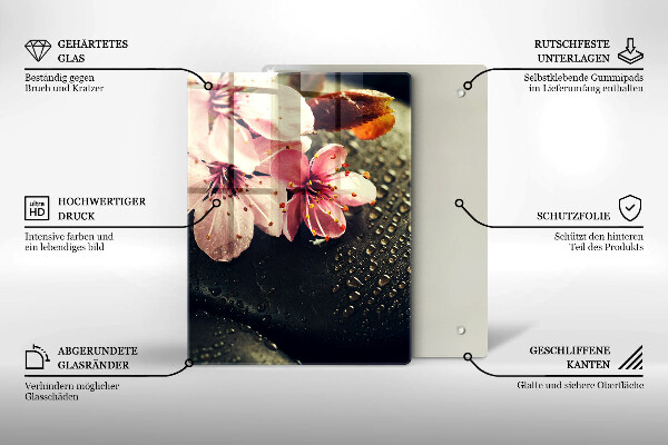Herd schutzplatte Blumen Zen-Steine