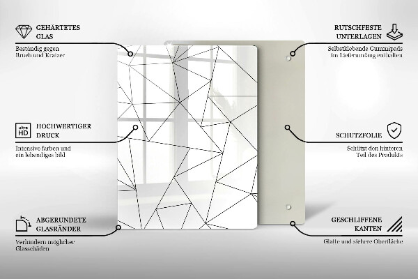 Abdeckung induktionskochfeld Weiße Dreiecke