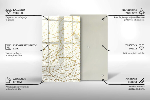 Herd abdeckplatte Line-Art-Blättermuster