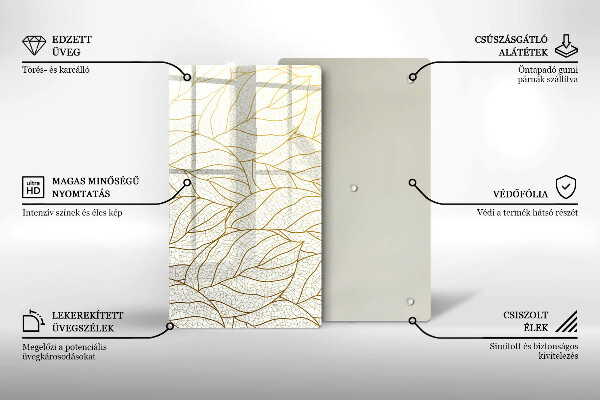 Herd abdeckplatte Line-Art-Blättermuster