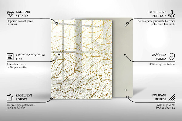 Herd abdeckplatte Line-Art-Blättermuster