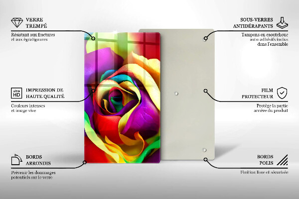 Herd abdeckplatte Bunte Rosenblätter