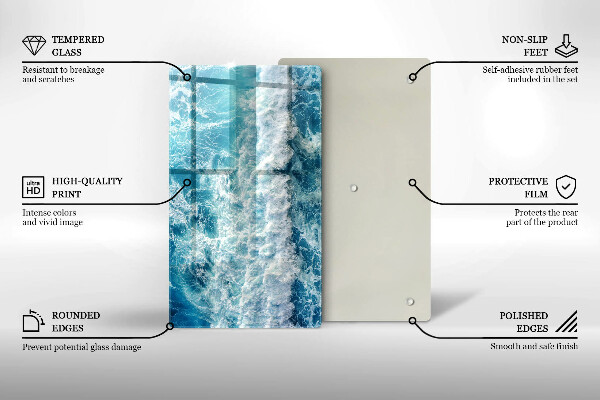 Herd abdeckplatte Meerwasserwellen