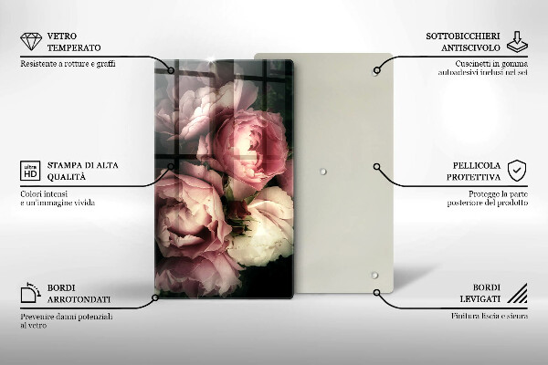 Herd abdeckplatte Pfingstrosenblüten