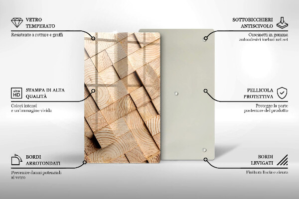 Herd abdeckplatte Holzquadrate