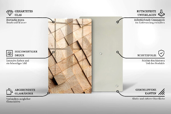 Herd abdeckplatte Holzquadrate