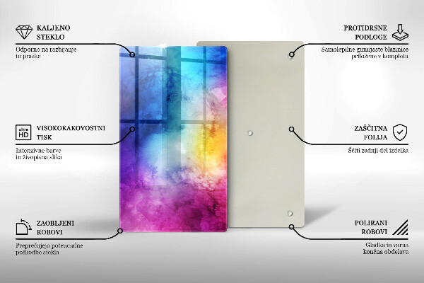 Herd abdeckplatte Regenbogen-Aquarellspritzer