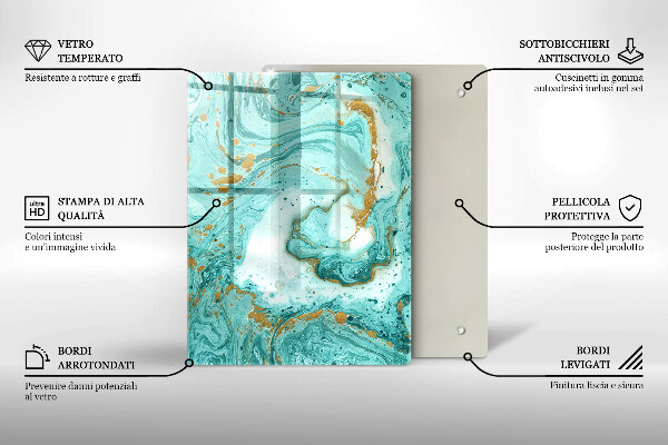 Herd abdeckplatte Blaue Abstraktion