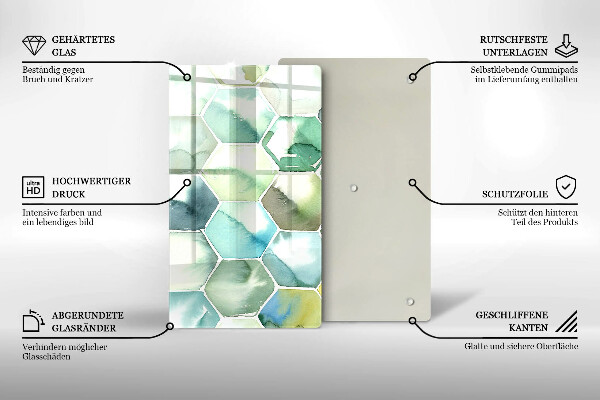 Herd abdeckplatte Aquarell-Sechsecke