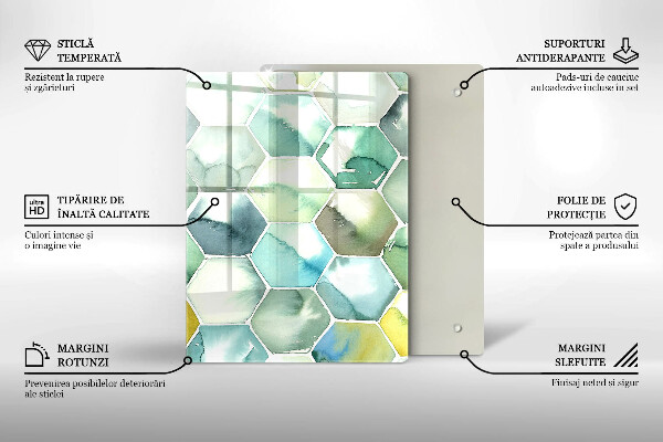 Herd abdeckplatte Aquarell-Sechsecke