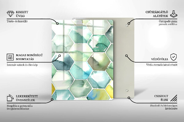 Herd abdeckplatte Aquarell-Sechsecke