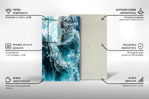 Schutz für induktionskochfeld Schäumende Wasserwellen