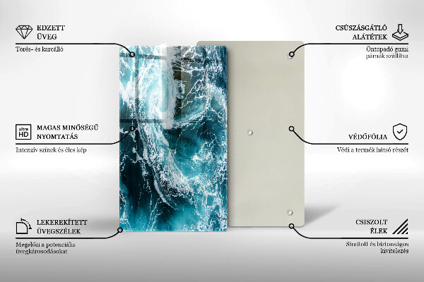 Schutz für induktionskochfeld Schäumende Wasserwellen
