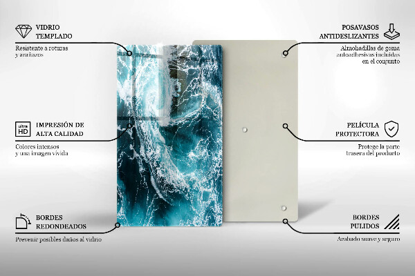 Schutz für induktionskochfeld Schäumende Wasserwellen