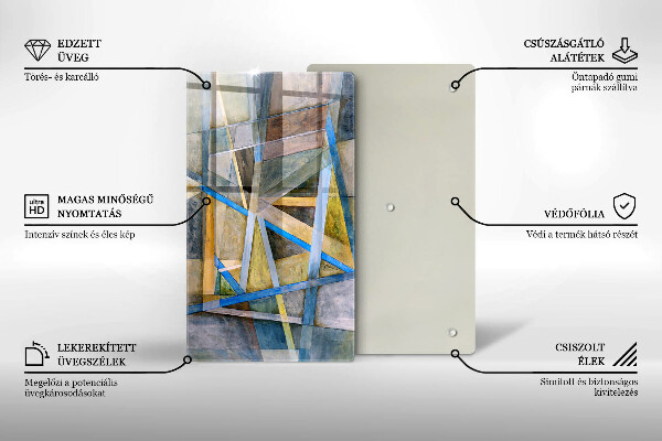 Herd abdeckplatte Gemalte Linienabstraktion