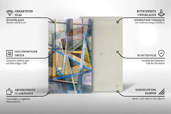 Herd abdeckplatte Gemalte Linienabstraktion