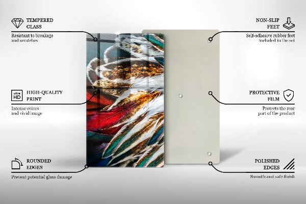 Herd abdeckplatte Boho-Vogelfedern