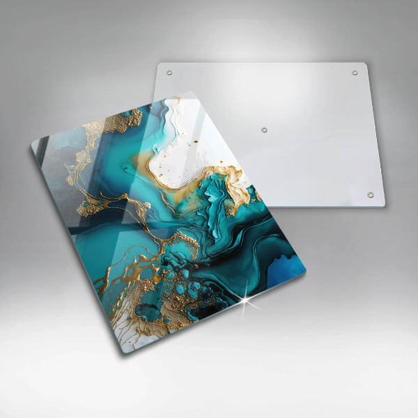 Herd abdeckplatte Türkisfarbene Abstraktion